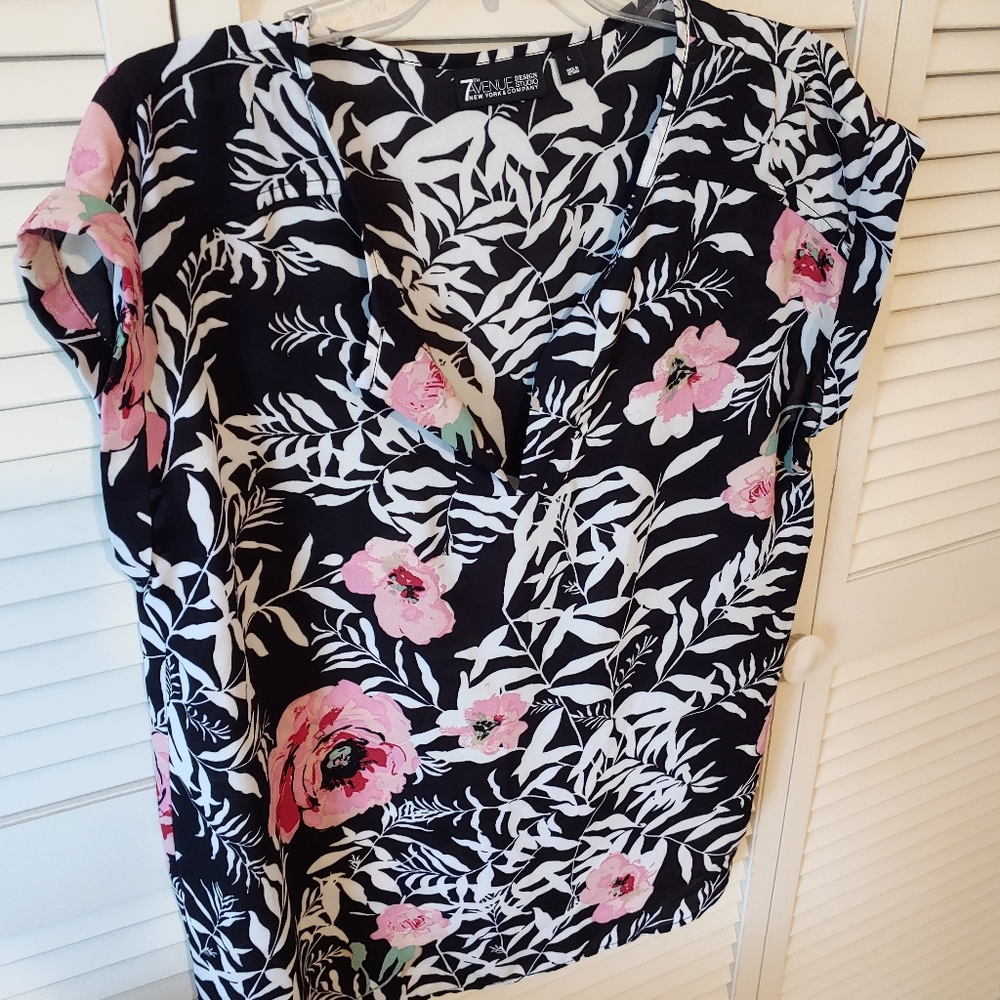 Black Floral Blouse